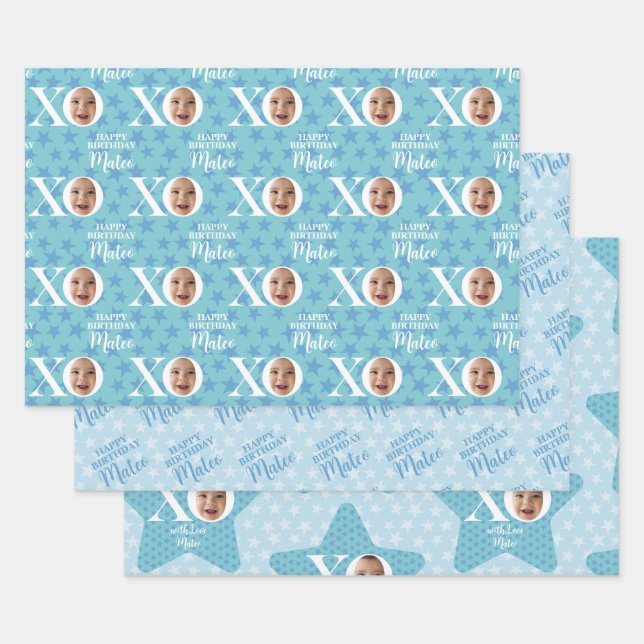 Funny Baby Photo Collage Personalized  Wrapping Paper Sheets (Set)