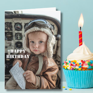 Funny Baby Pilot Birthday Cute Aviation Humor Card