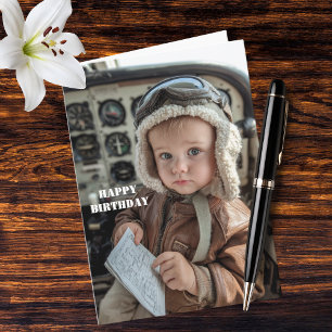 Funny Baby Pilot Birthday Cute Aviation Humor Card