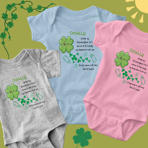Funny Baby Quote Green Clover St Patricks Bodysuit