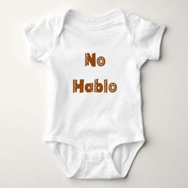 Funny Baby Romper Spanish No Hablo (Front)