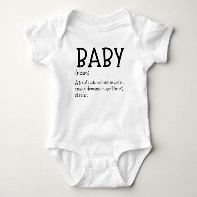 Funny Baby Saying Cute Hilarious Definition Baby Bodysuit (Front)