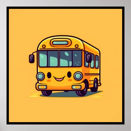 Funny Baby School Bus  Poster