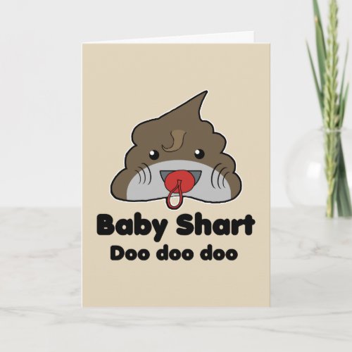 Funny Baby Shark Parody Poop Emoji Birthday Card
