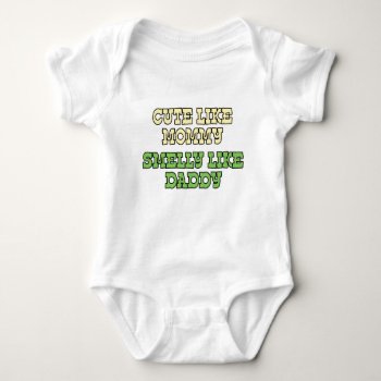 Funny Baby Shirt: Cute Like Mommy  Smelly Like Dad Baby Bodysuit by spreefitshirts at Zazzle