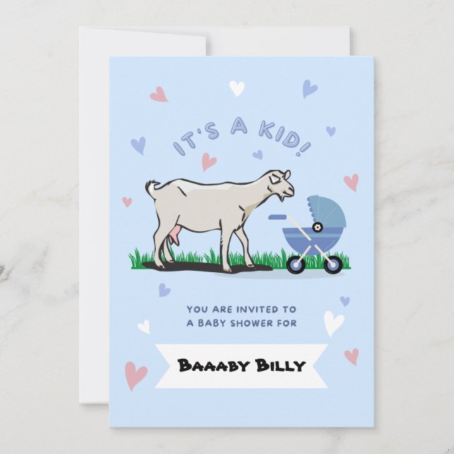 Funny Baby Shower Goat Invitation (Front)