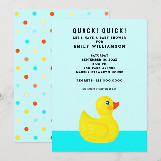 Funny Baby Shower Invitation (Front/Back)