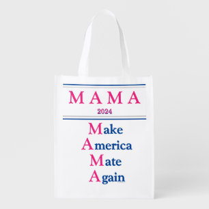 Funny Baby Shower MAMA Make America Mate Grocery Bag