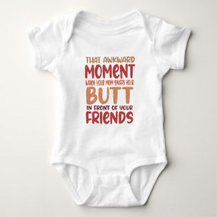 Funny Baby Shower   That Awkward Moment  Baby Bodysuit