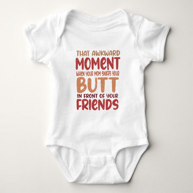 Funny Baby Shower | That Awkward Moment  Baby Bodysuit (Front)