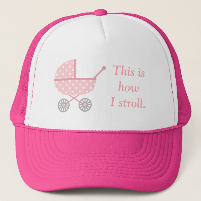 Funny Baby Stroller For Mom To Be Trucker Hat (Front)