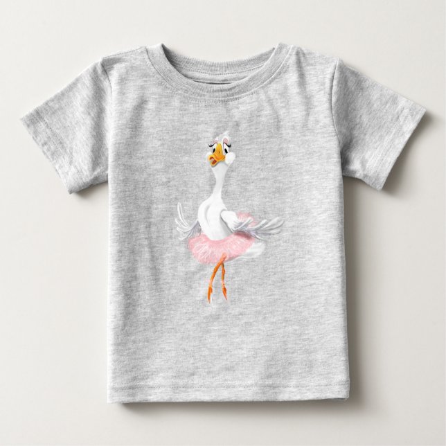 Funny Baby T-Shirt with Ballerina Duck (Front)