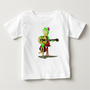 Funny Baby T-Shirt with Frog Playing Guitar