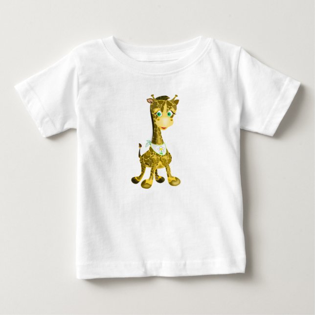 Funny Baby T-Shirt with Happy Baby Giraffe (Front)