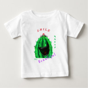 Funny Baby T-Shirt with Happy Cactus - Smile