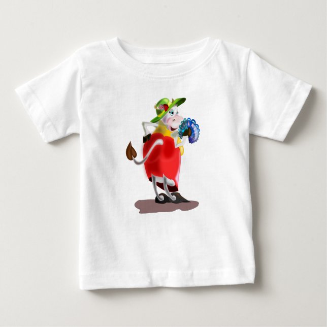 Funny Baby T-Shirt with Modern Cow (Front)