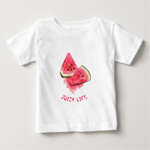 Funny Baby T_Shirt with Sweet Watermelon Pieces