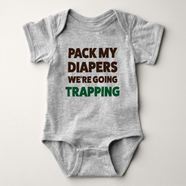 Funny Baby Trapping Jersey Bodysuit Shirt (Front)