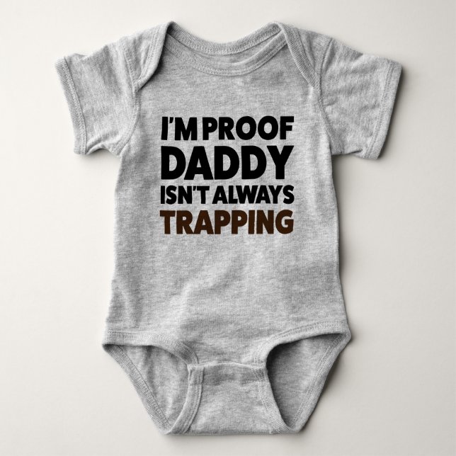 Funny Baby Trapping Jersey Bodysuit Shirt (Front)