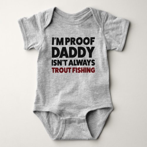 Funny Baby Trout Fishing Jersey Bodysuit Shirt