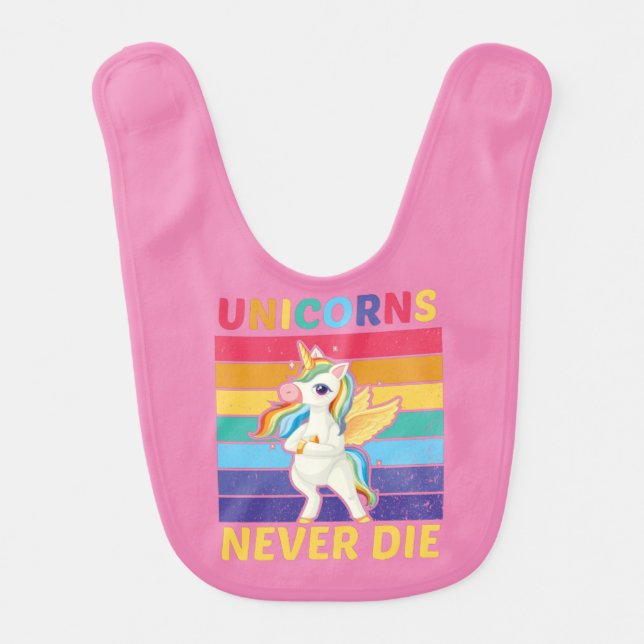 Funny Baby Unicorn Baby Bib (Front)
