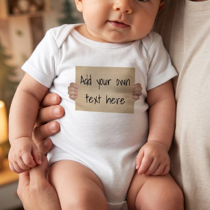 Funny Baby's Cardboard Protest Sign - Customizable Baby Bodysuit