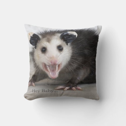 Funny Bachelor Pad Opossum Throw Pillow