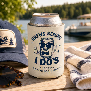 Funny Bachelor Party Brews Before I Do's Beer Can Cooler