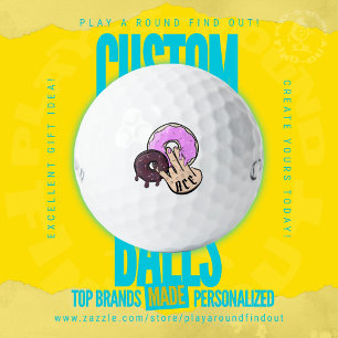 Funny Bachelor Party Donut Hand Tattoo Monogram Golf Balls