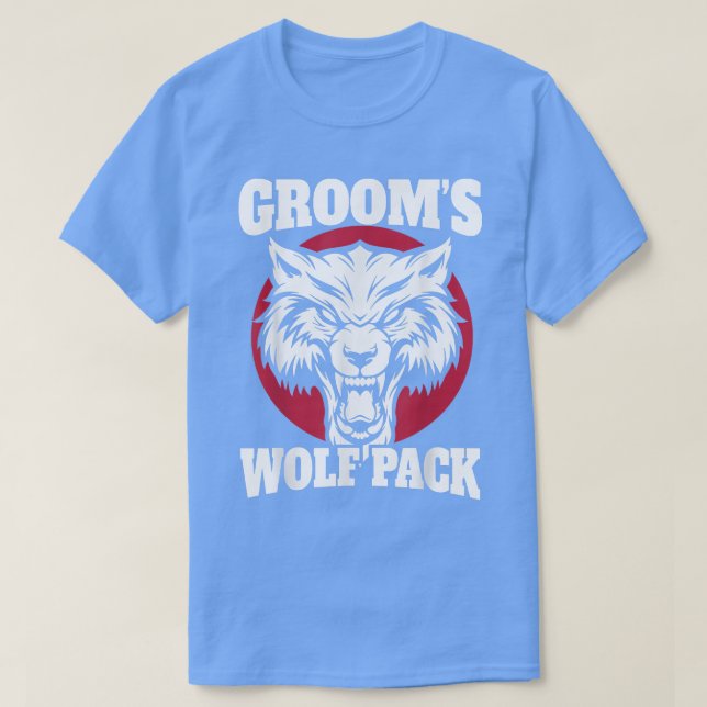 Funny Bachelor Party Grooms Wolfpack Wedding Party T-Shirt (Design Front)