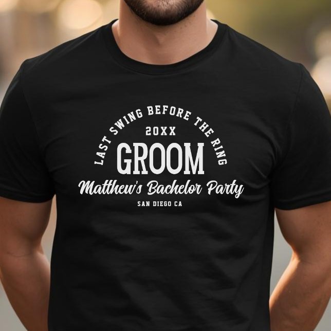 Funny Bachelor Party Last Swing Before The Ring  T-Shirt (Creator Uploaded)