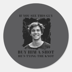 Funny Bachelor Party Mens Classic Round Sticker