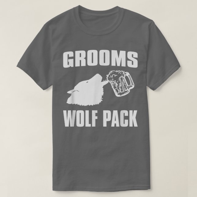Funny Bachelor PartyGrooms Wolf Pack  T-Shirt (Design Front)
