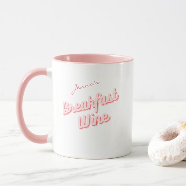 Funny Bachelorette Party Breakfast Wine Favor Mug (With Donut)