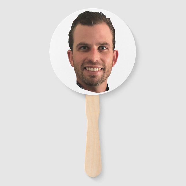 Funny Bachelorette Party Groom Picture Photo  Hand Fan (Front)