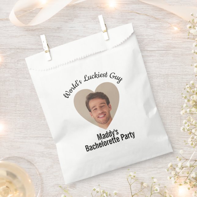Funny Bachelorette Party Groom's Face Favor Bag (Clipped)