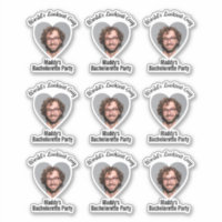 Funny Bachelorette Party Groom's Face Favor Sticker