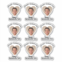 Funny Bachelorette Party Groom's Face Favor Sticker