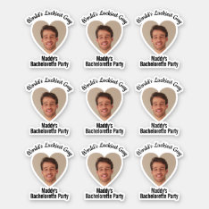 Funny Bachelorette Party Groom's Face Favor Sticker at Zazzle