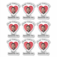 Funny Bachelorette Party Groom's Face  Sticker