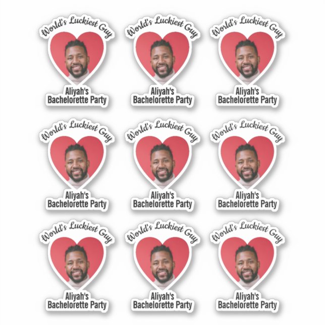 Funny Bachelorette Party Groom's Face  Sticker (Front)