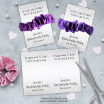 Funny Bachelorette Party Scrunchie Holder Favor Postcard<br><div class="desc">Create a funny (and perhaps necessary) scrunchie bachelorette party favor card with faux silver glitter and the saying TO HAVE AND TO HOLD YOUR HAIR BACK and personalized with Name's Bachelorette Party in a modern, chic handwritten script typography and date on the front and a custom thank you message on...</div>
