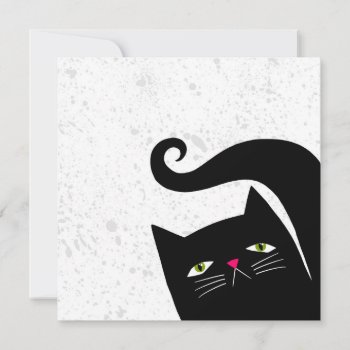 Funny Back Cat Flat Graphic Portrait Art Holiday Card by prawny at Zazzle