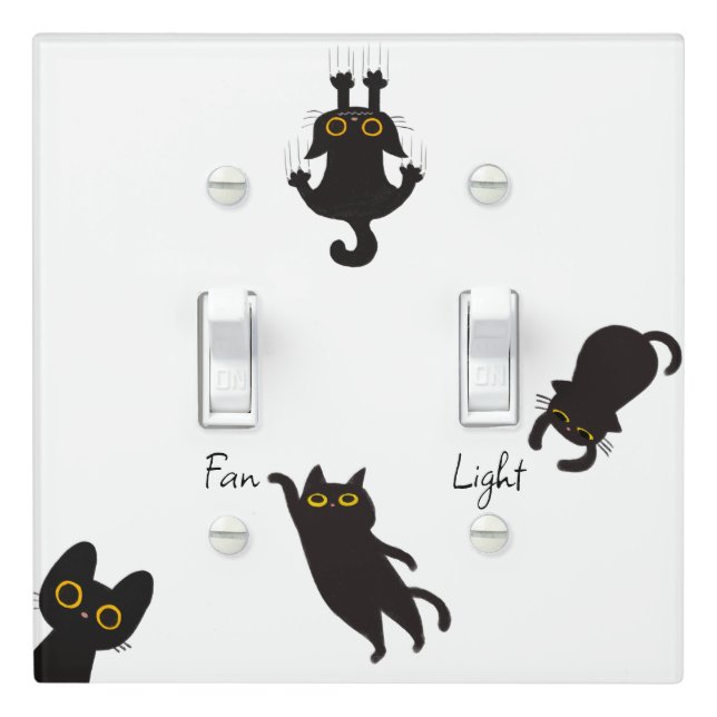 Funny Back Cat Light Switch Cover (In Situ)