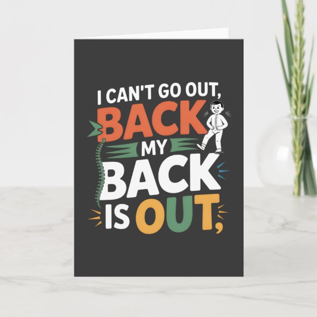 Funny Back Pain Chiropractic Quote Card (Front)