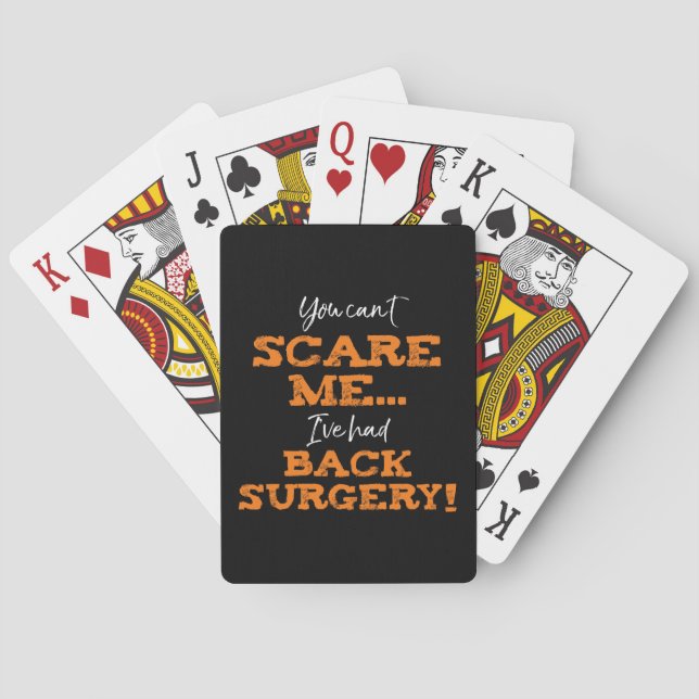 Funny Back Surgery Recovery ‘Scare’ Poker Cards (Back)