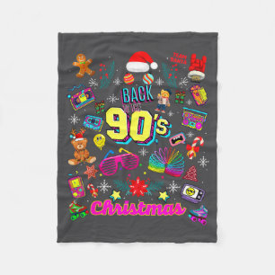 Funny Back To 90's Christmas Nostalgia Quotes Grap Fleece Blanket