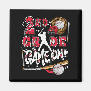 Funny Back To School 2nd Grade Baseball Game On Se Magnet