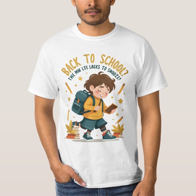 Funny Back to School Cartoon Tee – Student Humor S (Front)