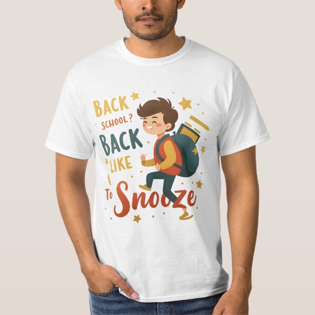 Funny Back to School Cartoon Tee – Student Humor S (Front)